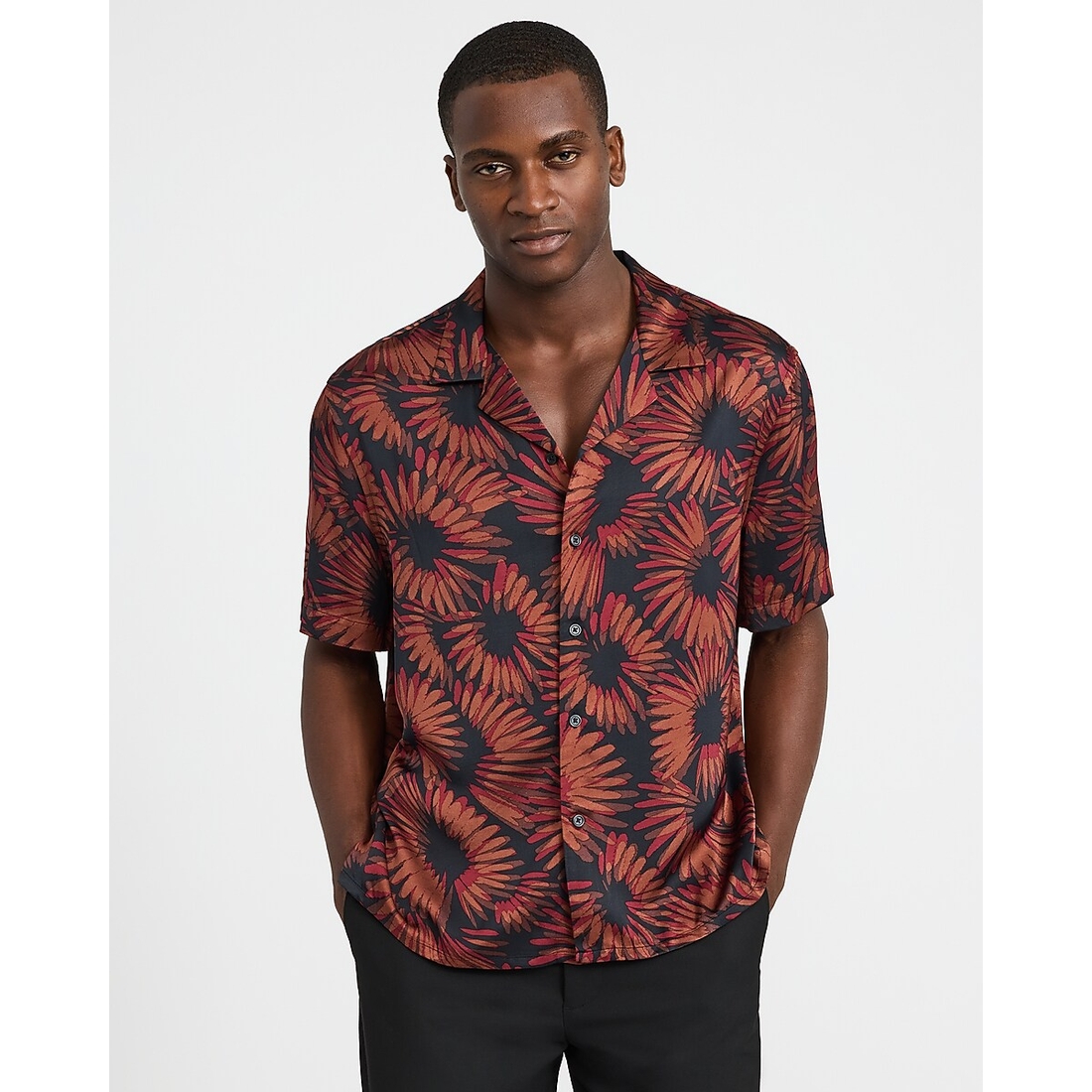 Express Sunflower Short Sleeve Resort Shirt