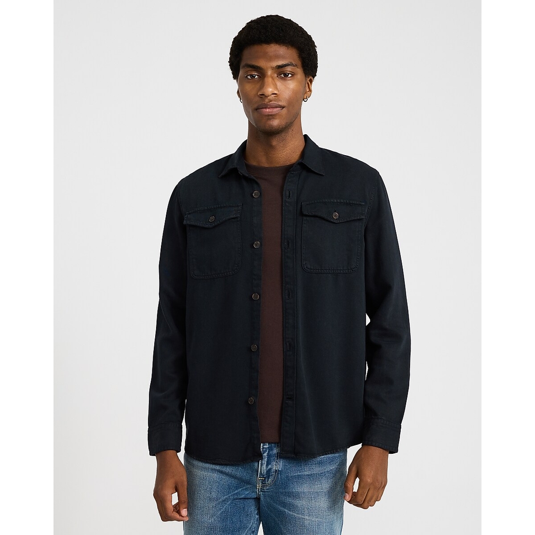 Express Double Flap Pocket Garment Wash Denim Shirt Jacket