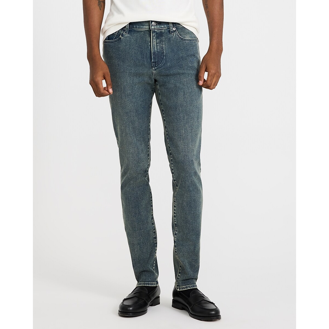 Express Skinny Medium Gray Wash Jeans in Hyper Stretch