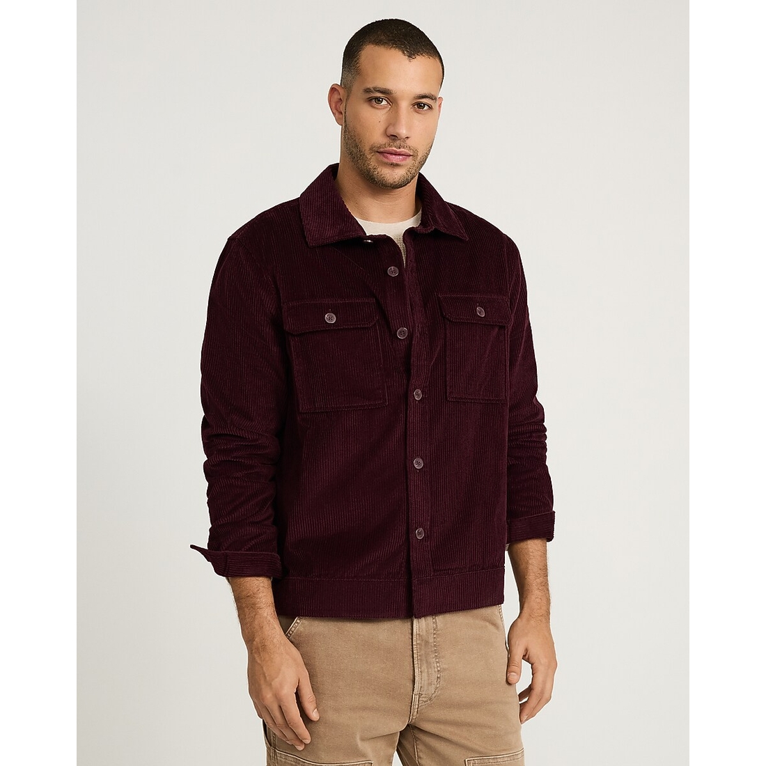 Express Corduroy Double Button Pocket Shirt Jacket