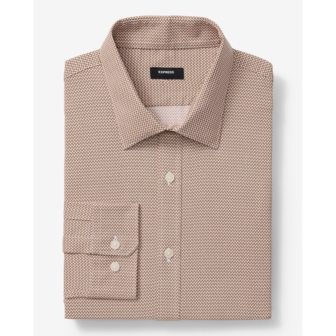 Express Slim Micro Geo Print Wrinkle-Resistant Everyday Performance Dress Shirt