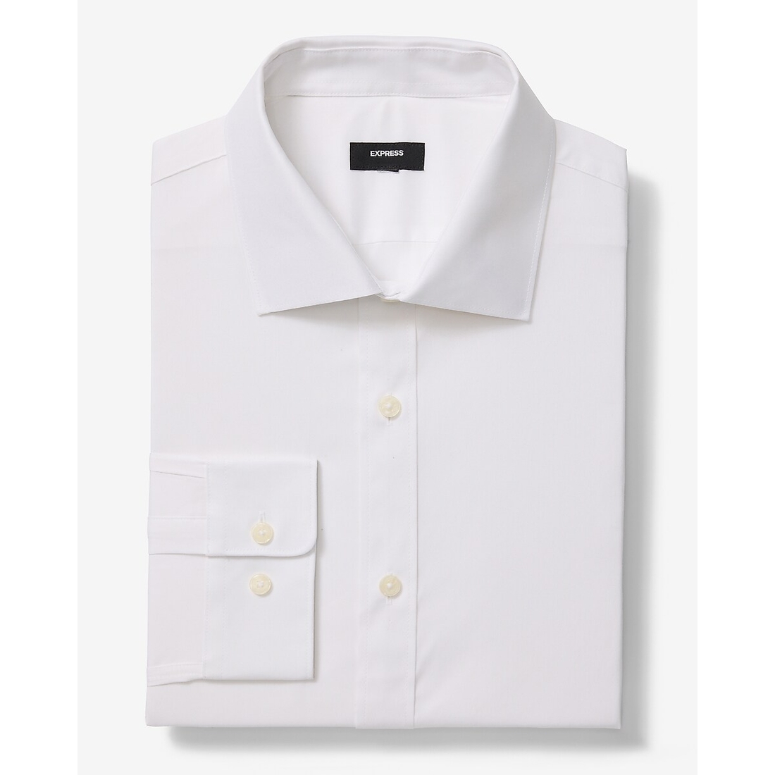 Express Modern Slim Solid Spread Collar Dress Shirt