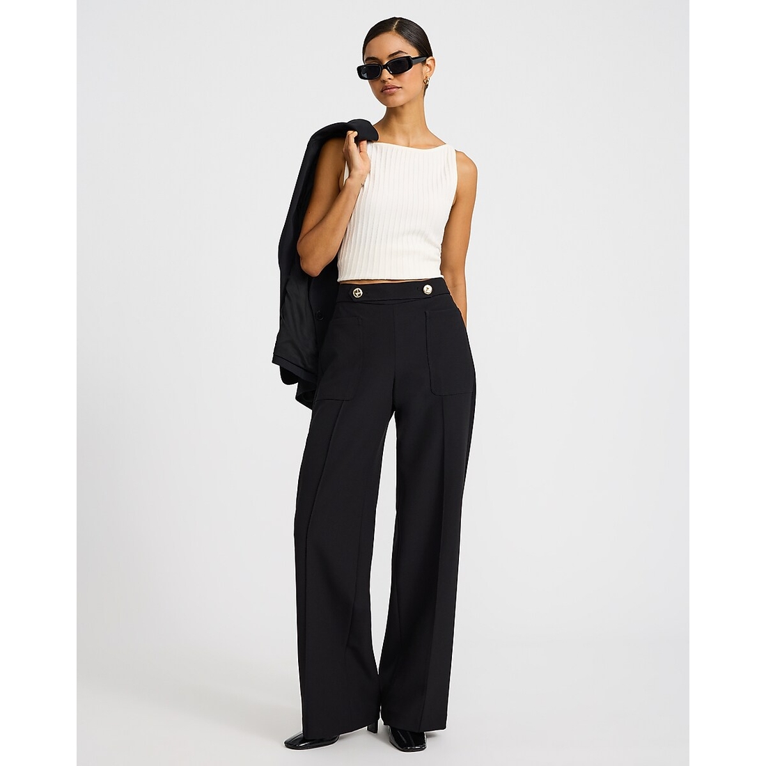 Express Editor Mid Rise Utility Trouser in Studio Stretch Twill
