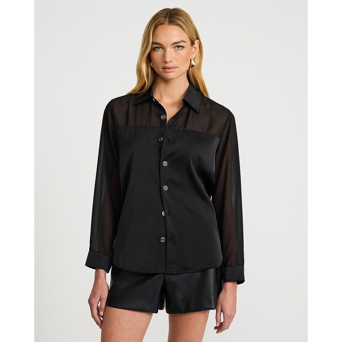 Express Mixed Media Oversized Shirt