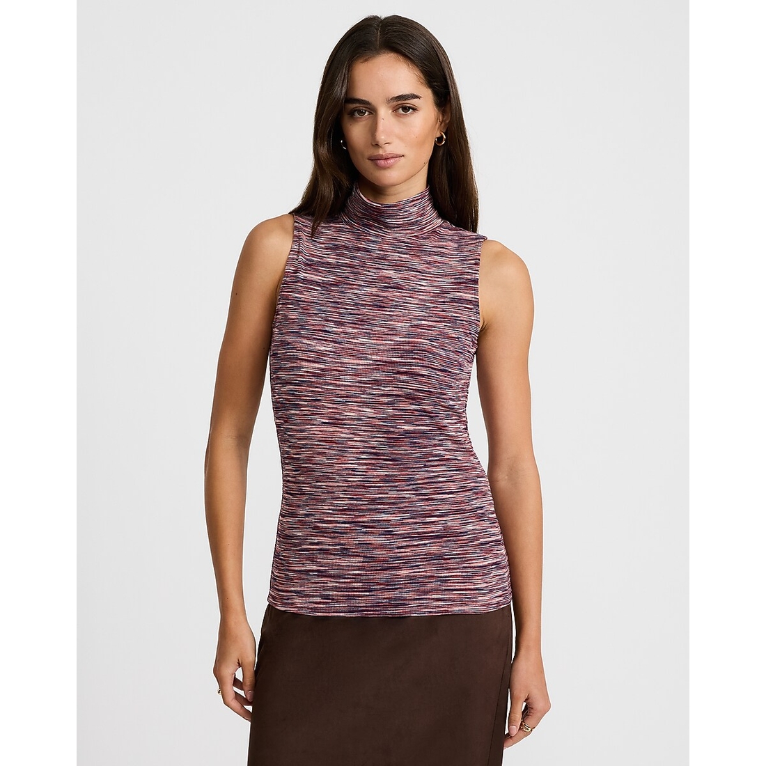 Express Fitted Ribbed Mock Neck Tank in Supersoft