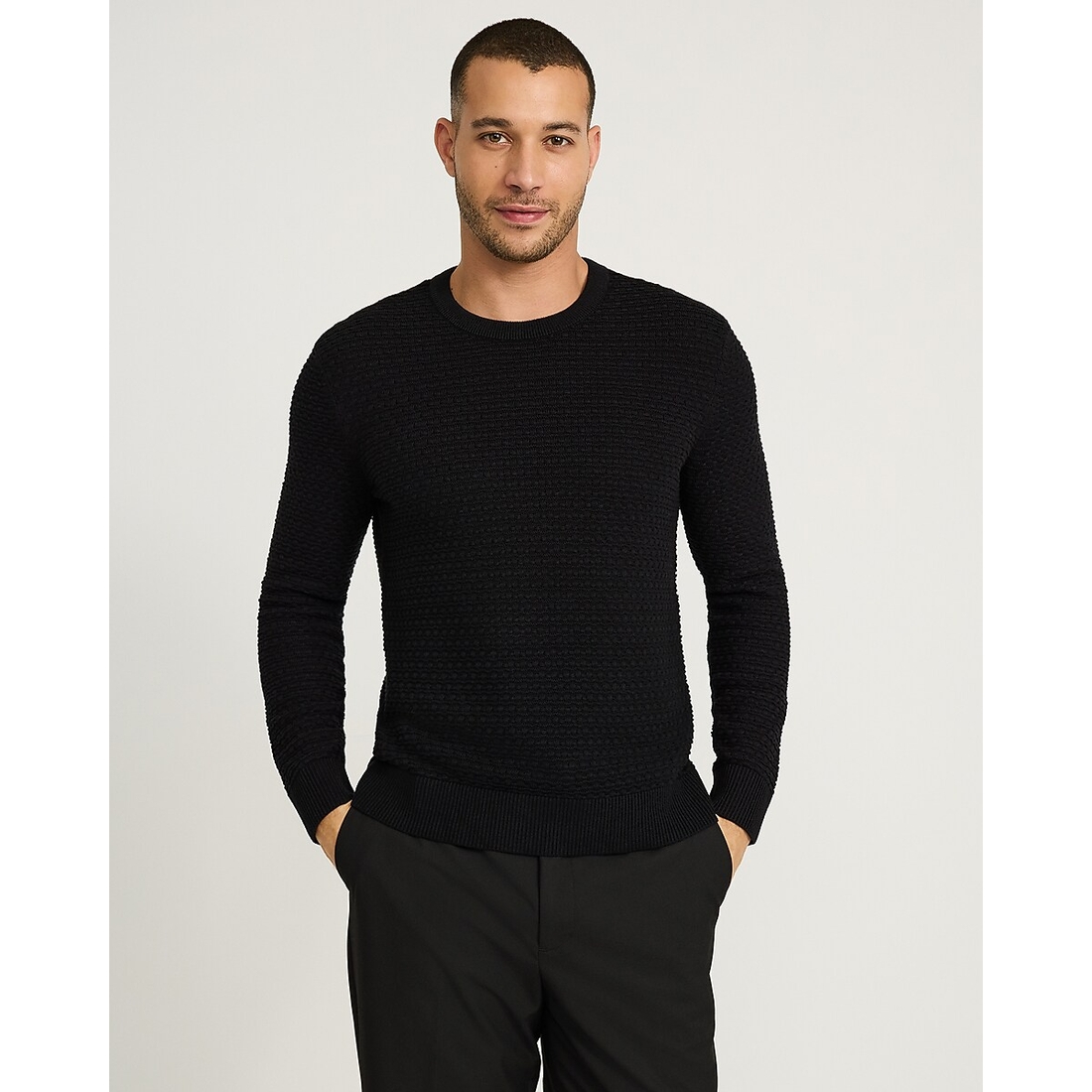 Express Oversized Cable Knit Crew Neck Cotton Sweater