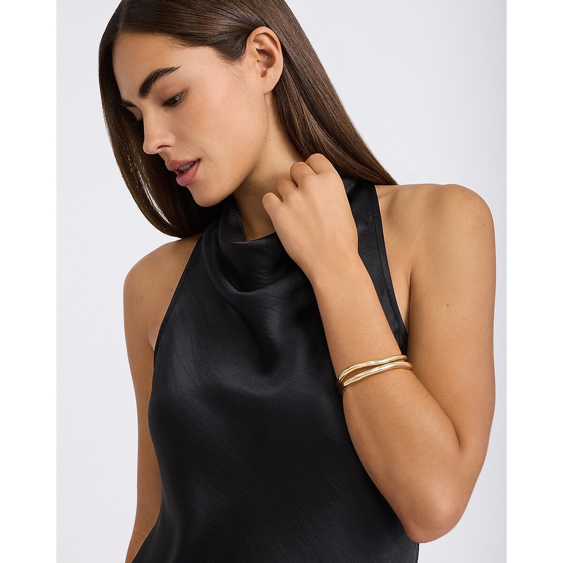 Express Gold Double Wavy Bangle Bracelet