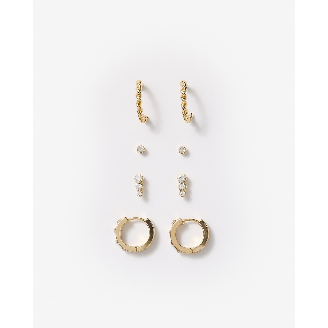 Express Gold Pave Variety 4 Pack Earrings