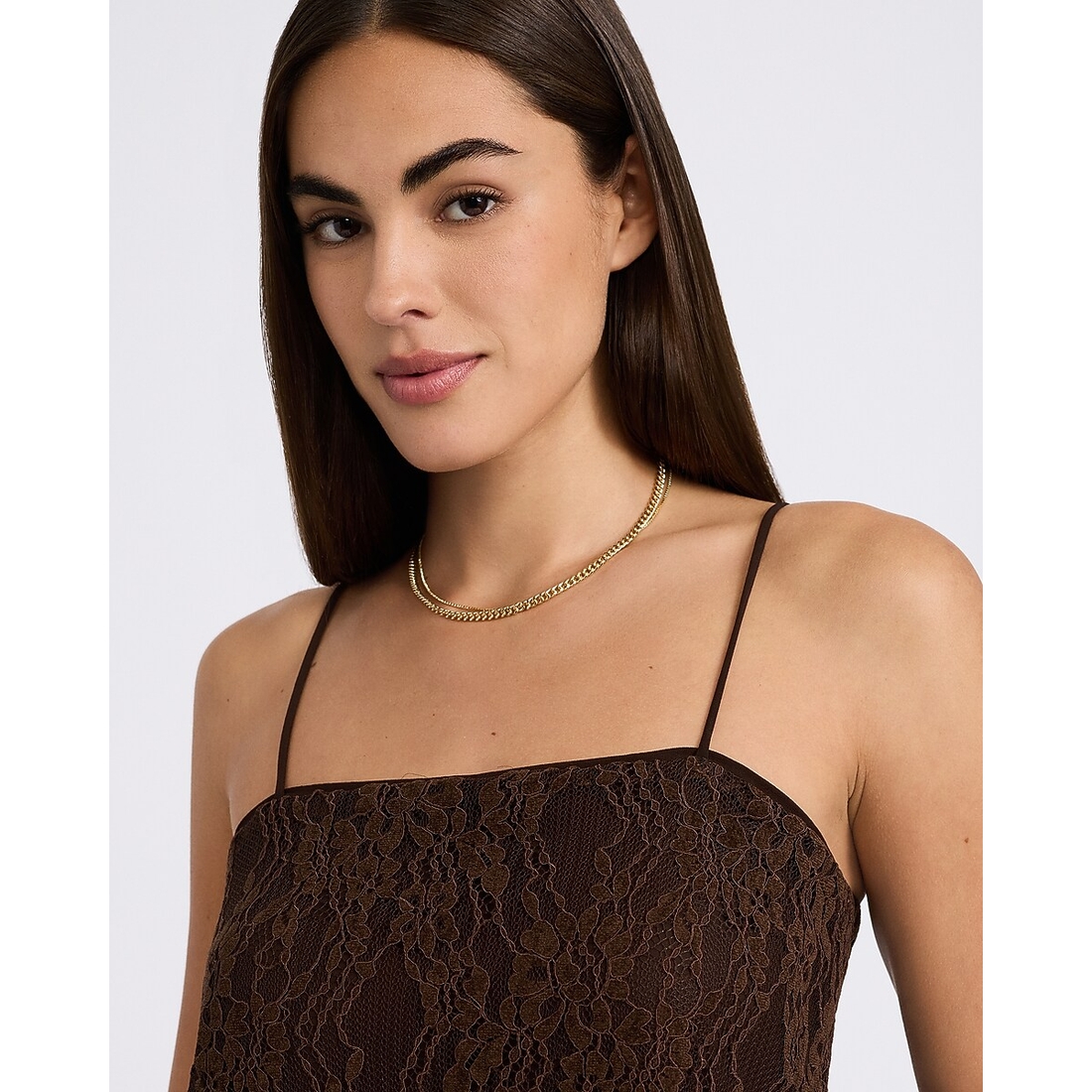Express Double Layered Gold Chain Statement Necklace