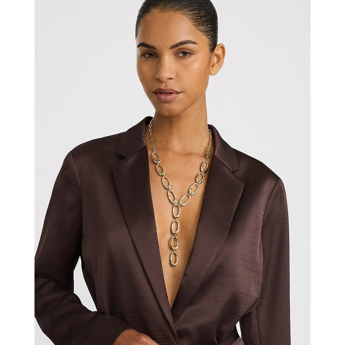 Express Gold Chain Statement Y Necklace