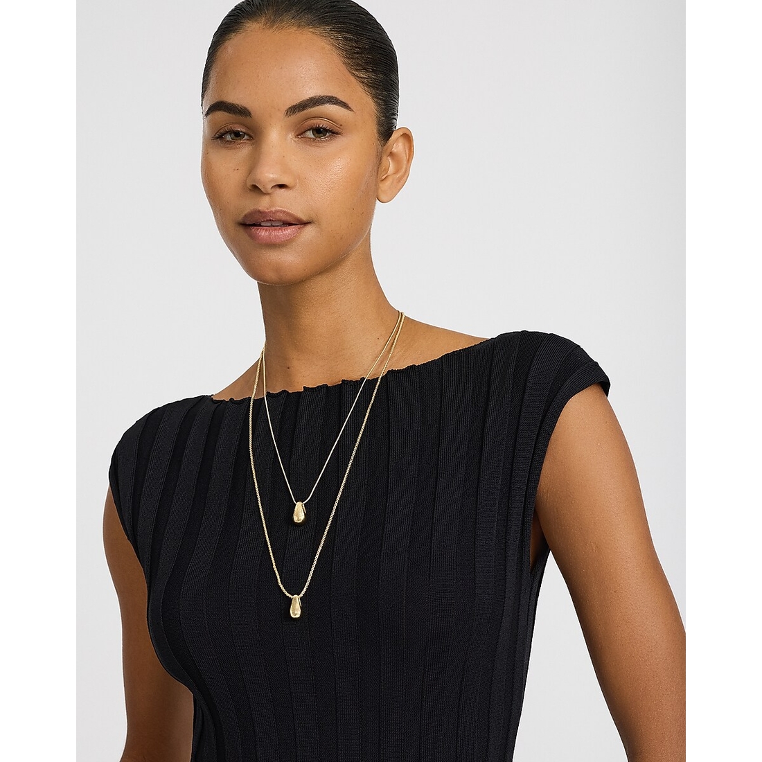 Express Layered Beaded Gold Necklace