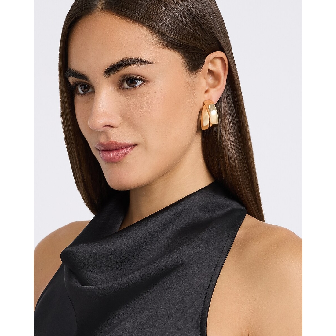 Express Gold Twisted Sculpted Drop Earrings