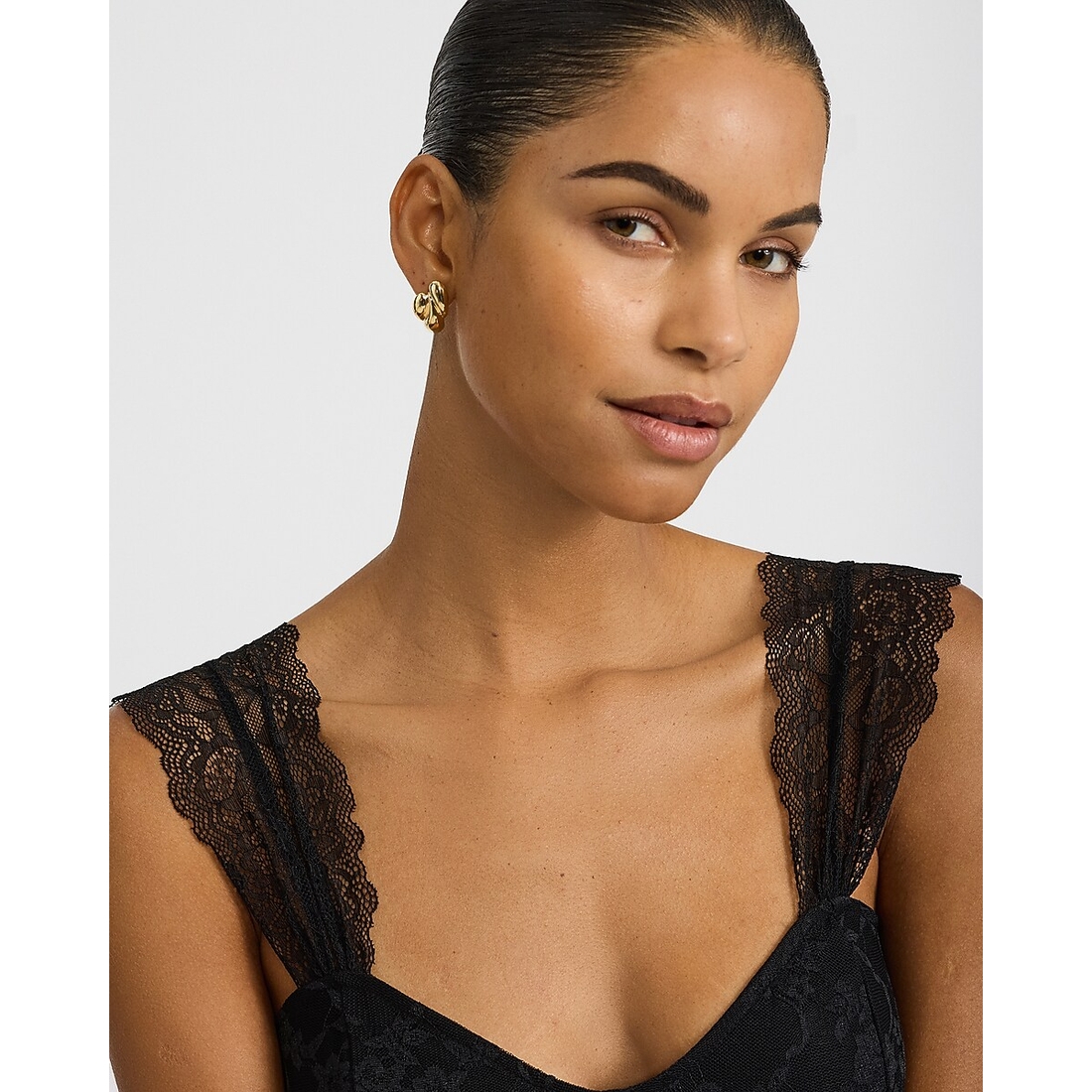 Express Gold Puffy Drop Earrings