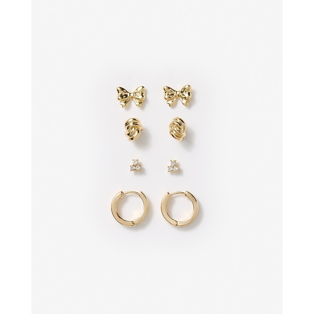 Express Gold Bow Variety 4 Pack Earrings