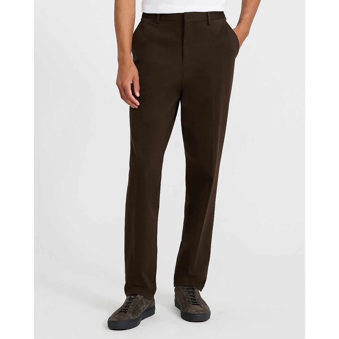 Express Slim Dark Brown Comfort Stretch Tech Suit Pant