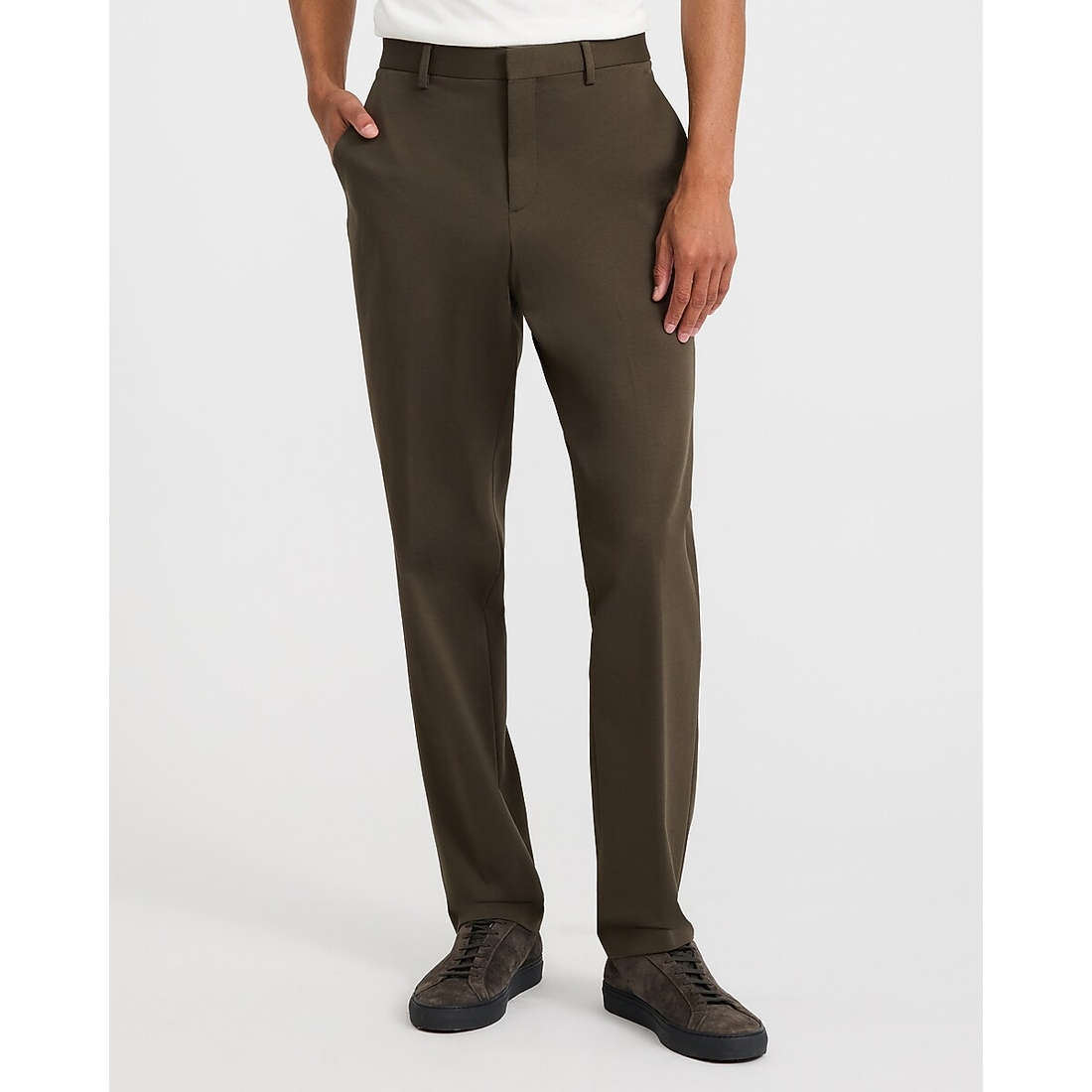 Express Slim Dark Olive Comfort Stretch Tech Suit Pant