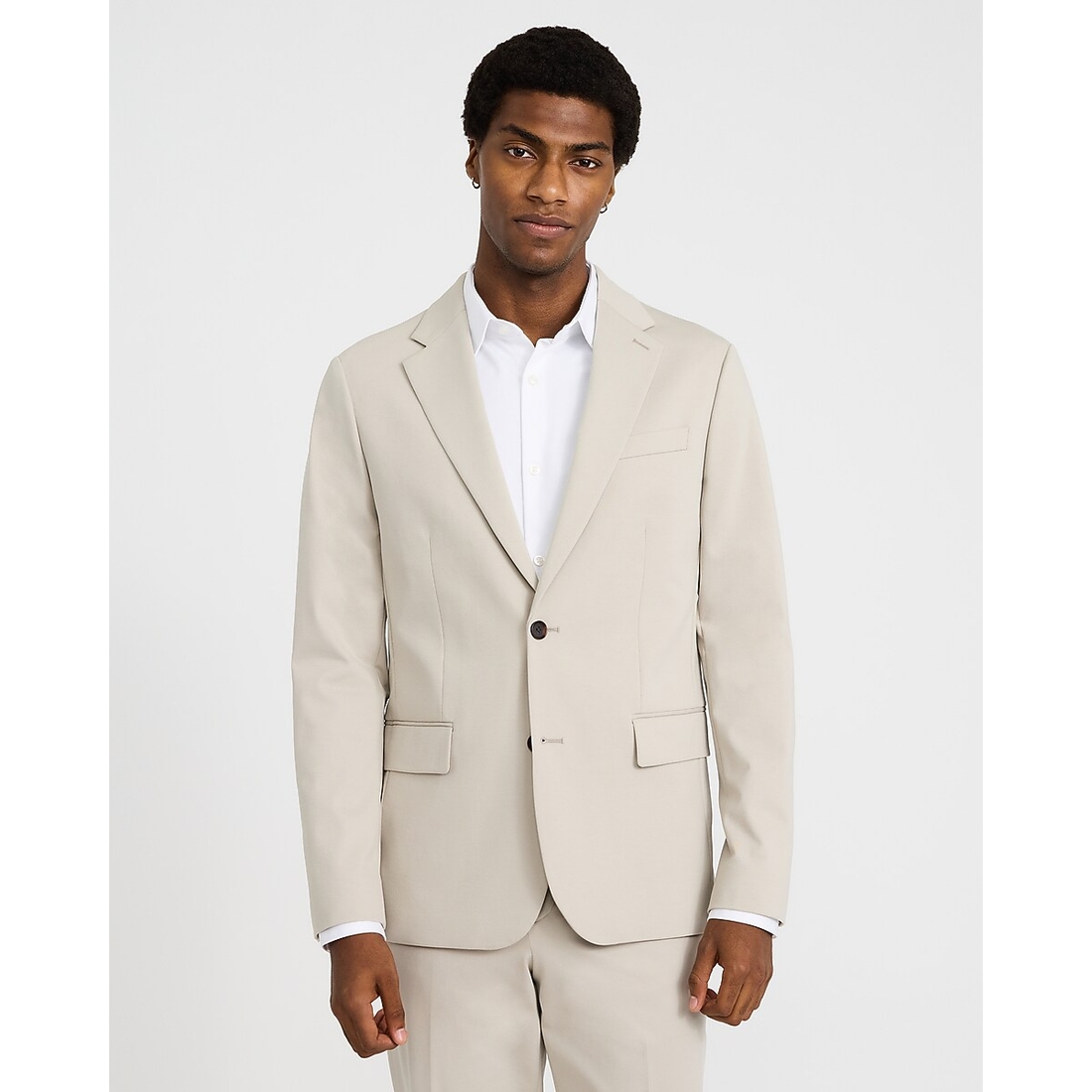 Express Slim Khaki Comfort Stretch Tech Suit Jacket