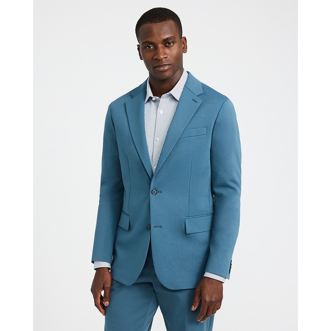 Express Slim Blue Comfort Stretch Tech Suit Jacket
