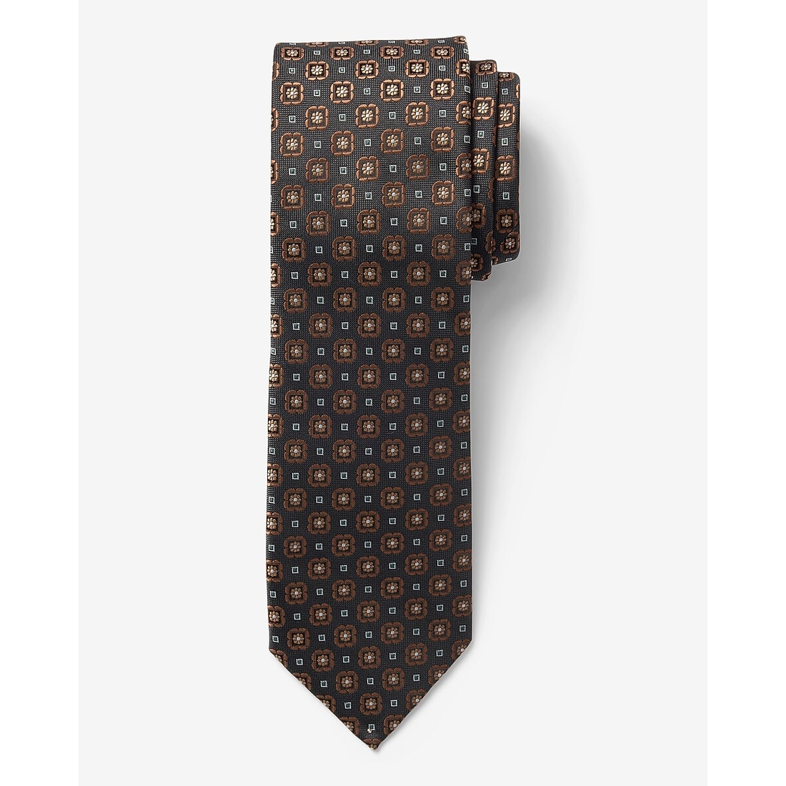 Express Classic Olive Mini Geo Floral Tie