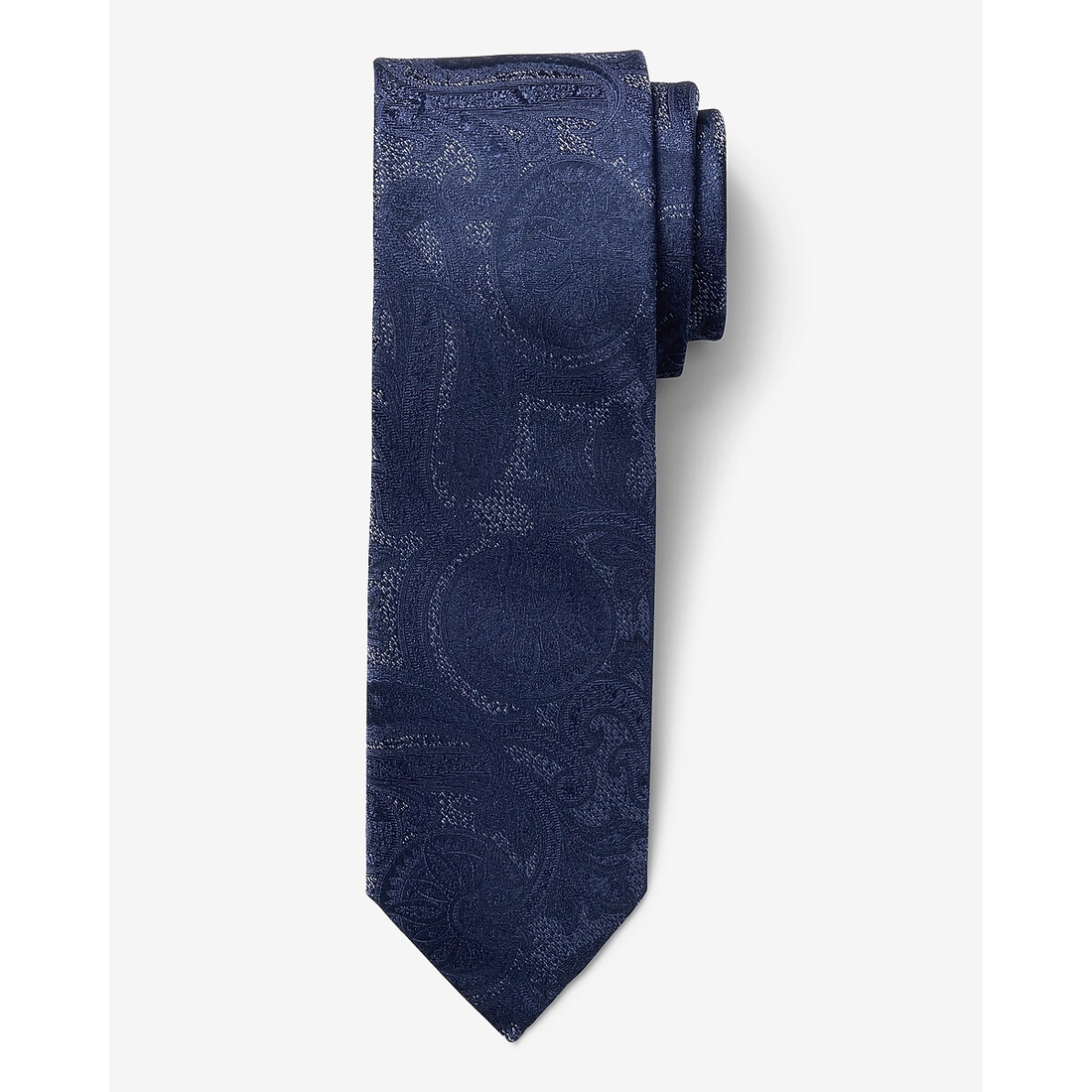Express Classic Navy Monochromatic Paisley Print Tie