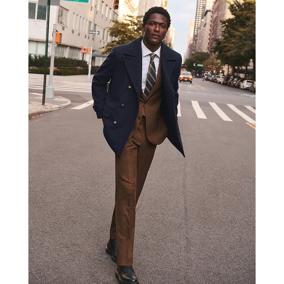 Express Slim Nutmeg Brown Brushed Flannel Suit Pant