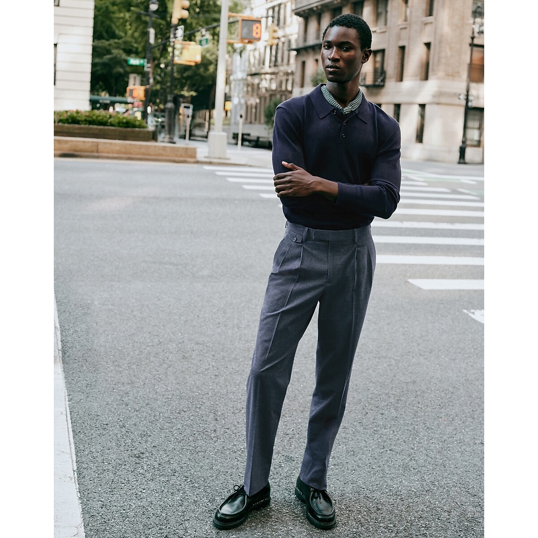 Express Classic Navy Luxe Tailored Pant