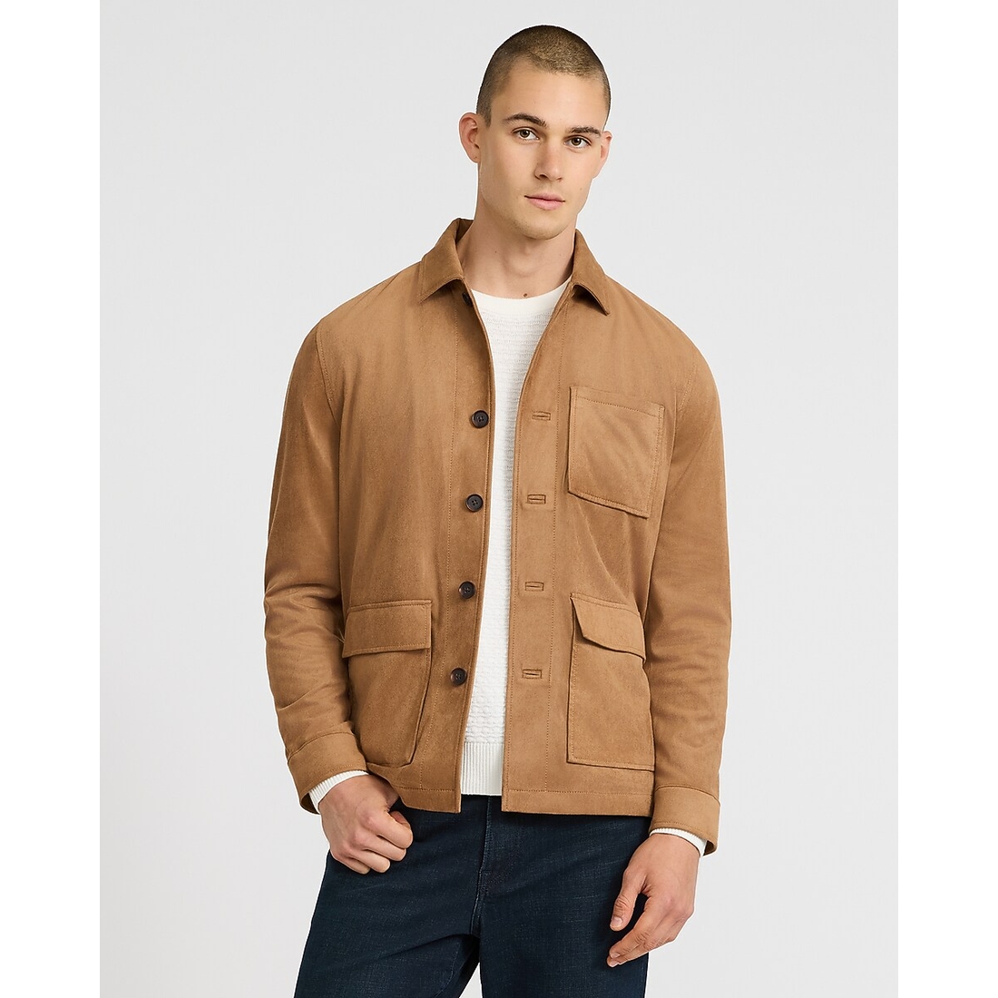 Express Faux Suede Brown Chore Jacket