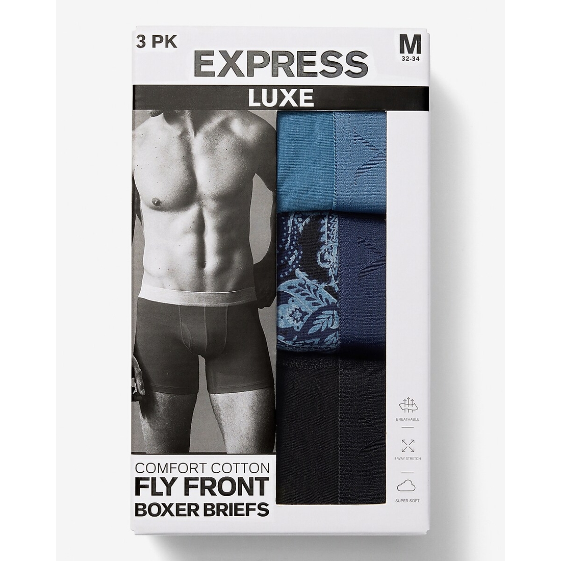 Express 6" Luxe Cotton Boxer Briefs 3 Pack