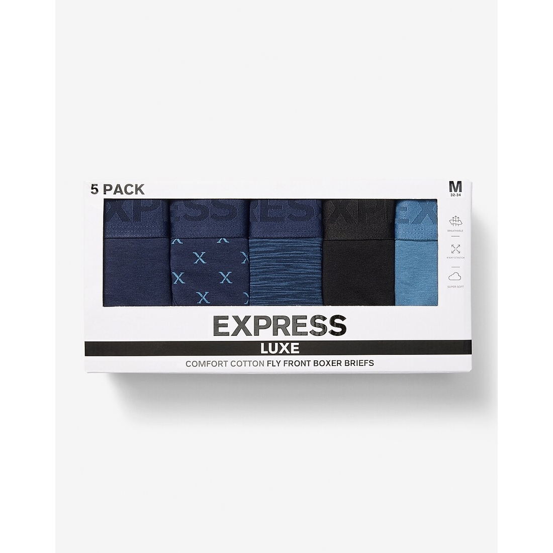 Express 6" Luxe Cotton Boxer Briefs 5 Pack