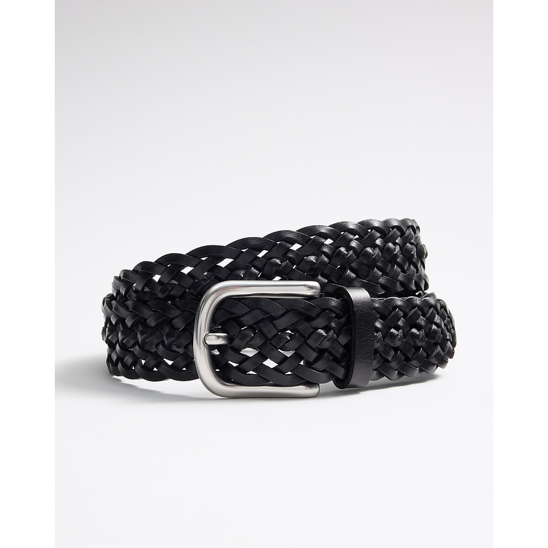 Express Black Braided Leather Belt
