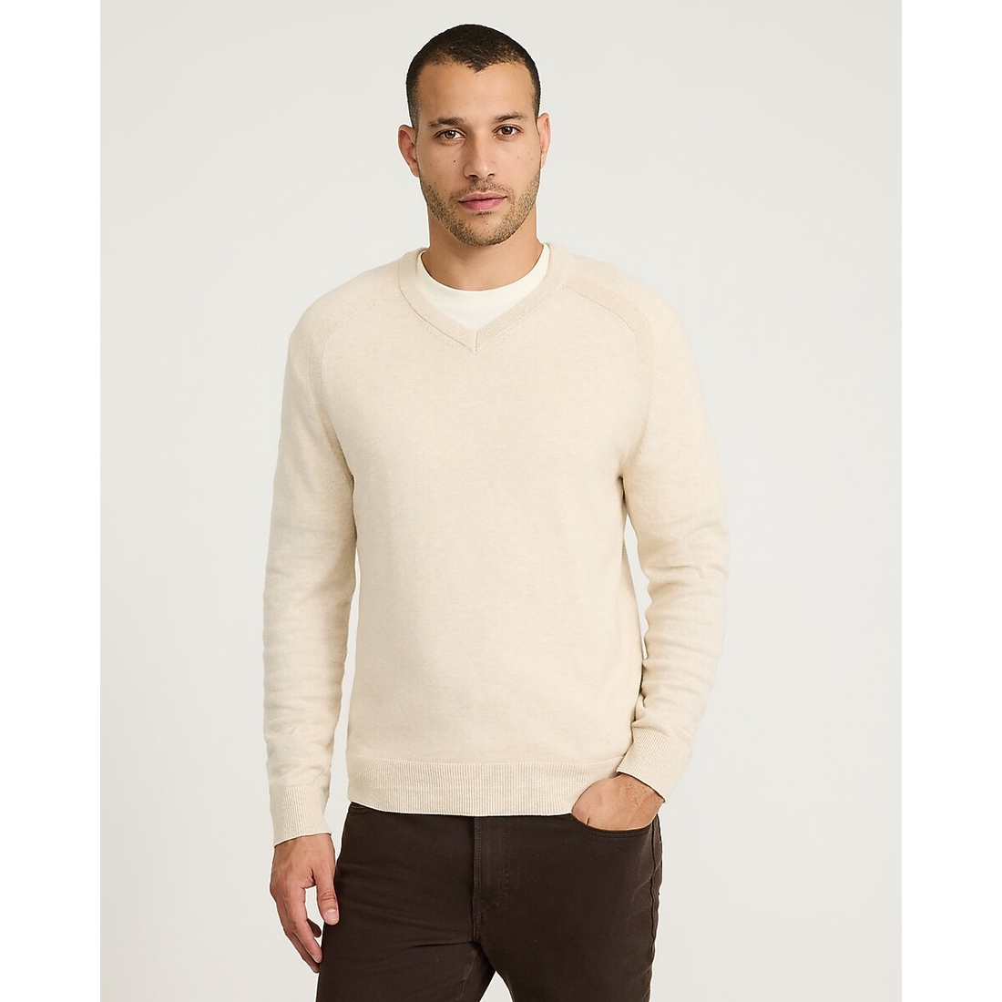 Express V-Neck Cotton-Cashmere Sweater