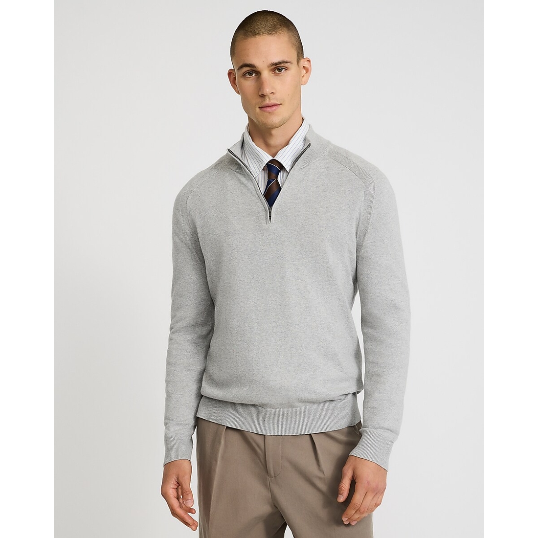 Express Cotton-Cashmere Quarter Zip Sweater
