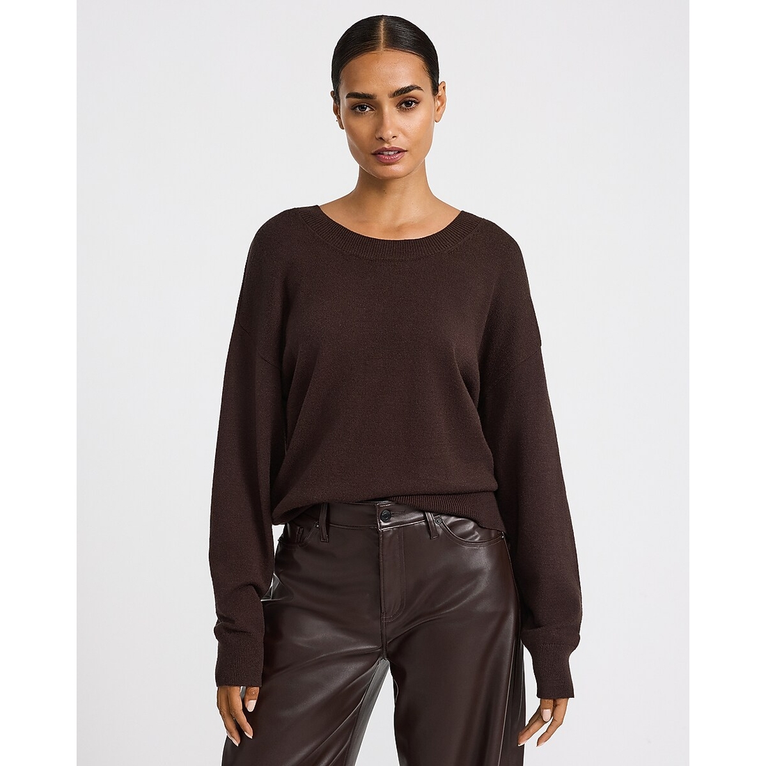 Express Oversized Scoop Neck Sweater in Cozy Soft