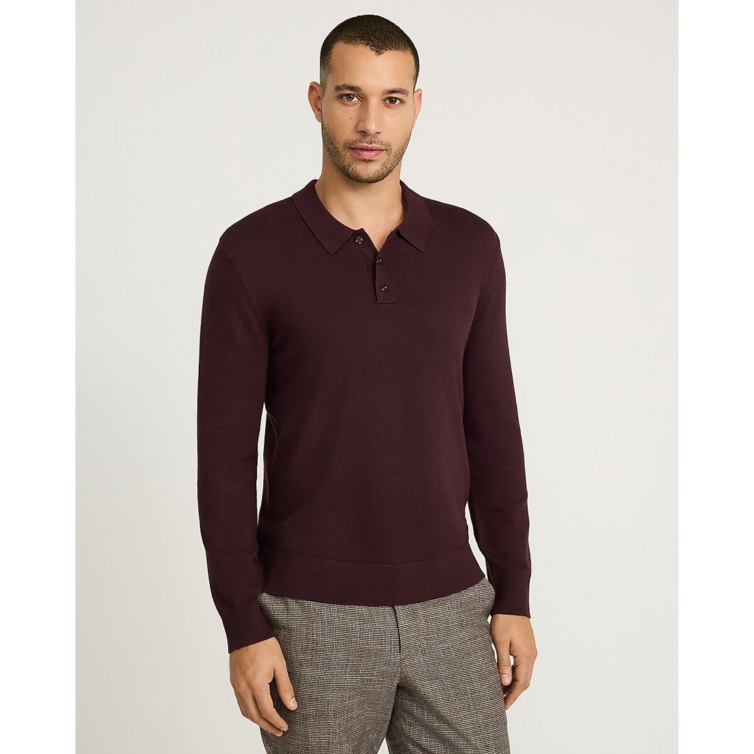 Express Luxtouch Long Sleeve Sweater Polo