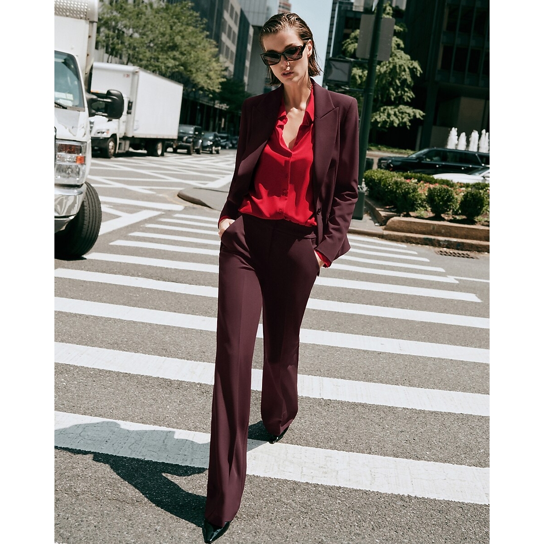 Express Long Slim Blazer in Signature Stretch