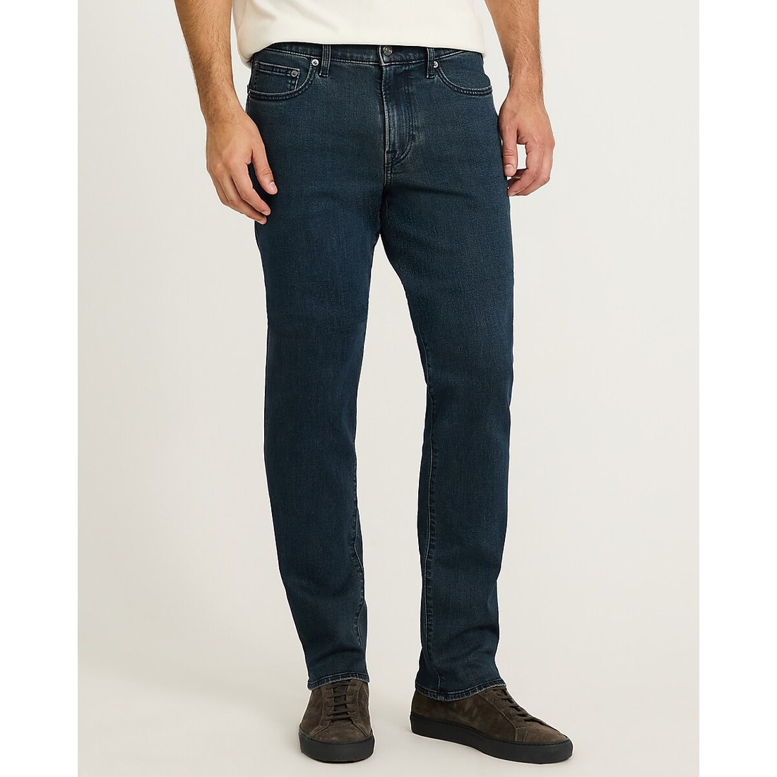 Express Slim Straight Dark Wash Jeans in Hyper Stretch