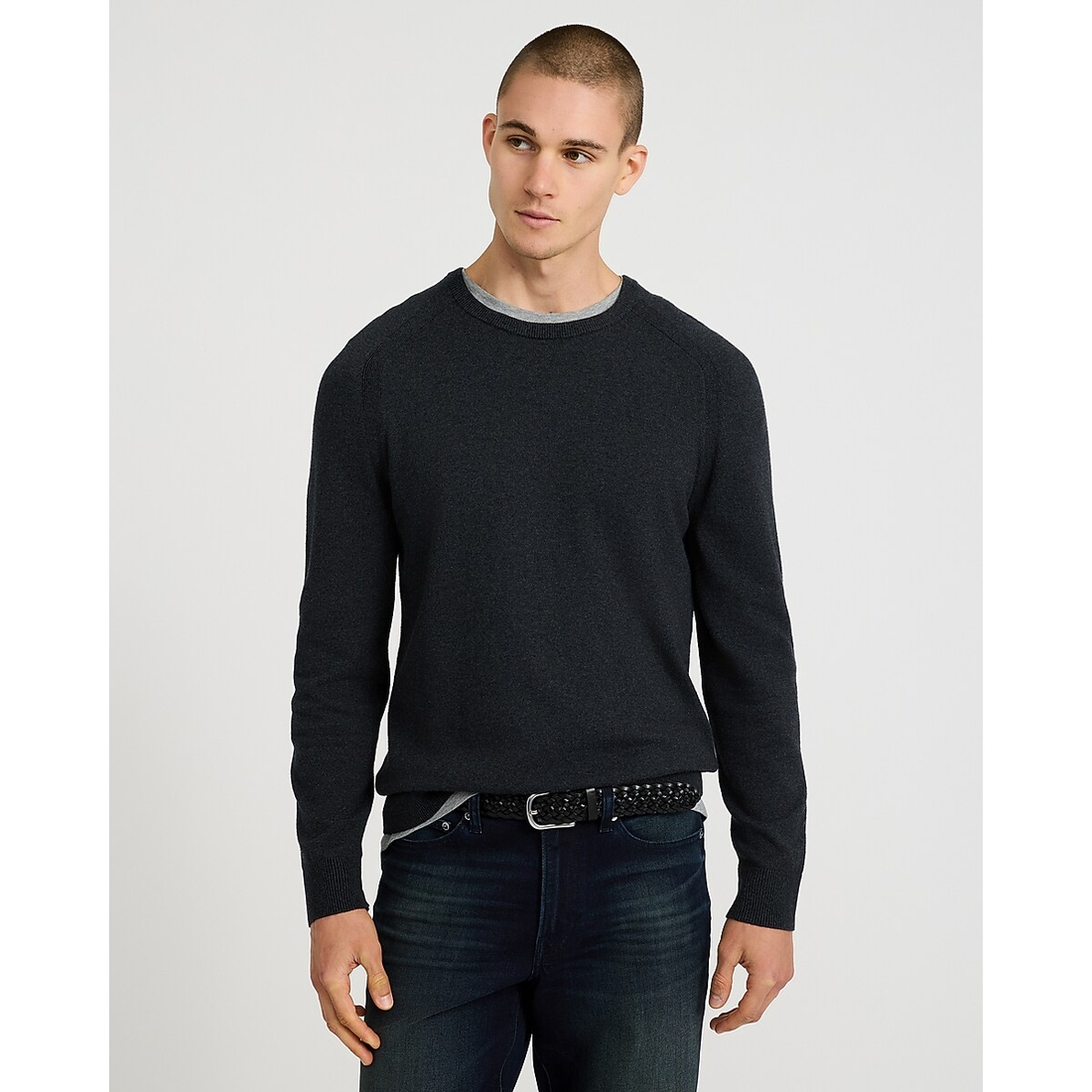 Express Crew Neck Cotton-Cashmere Sweater