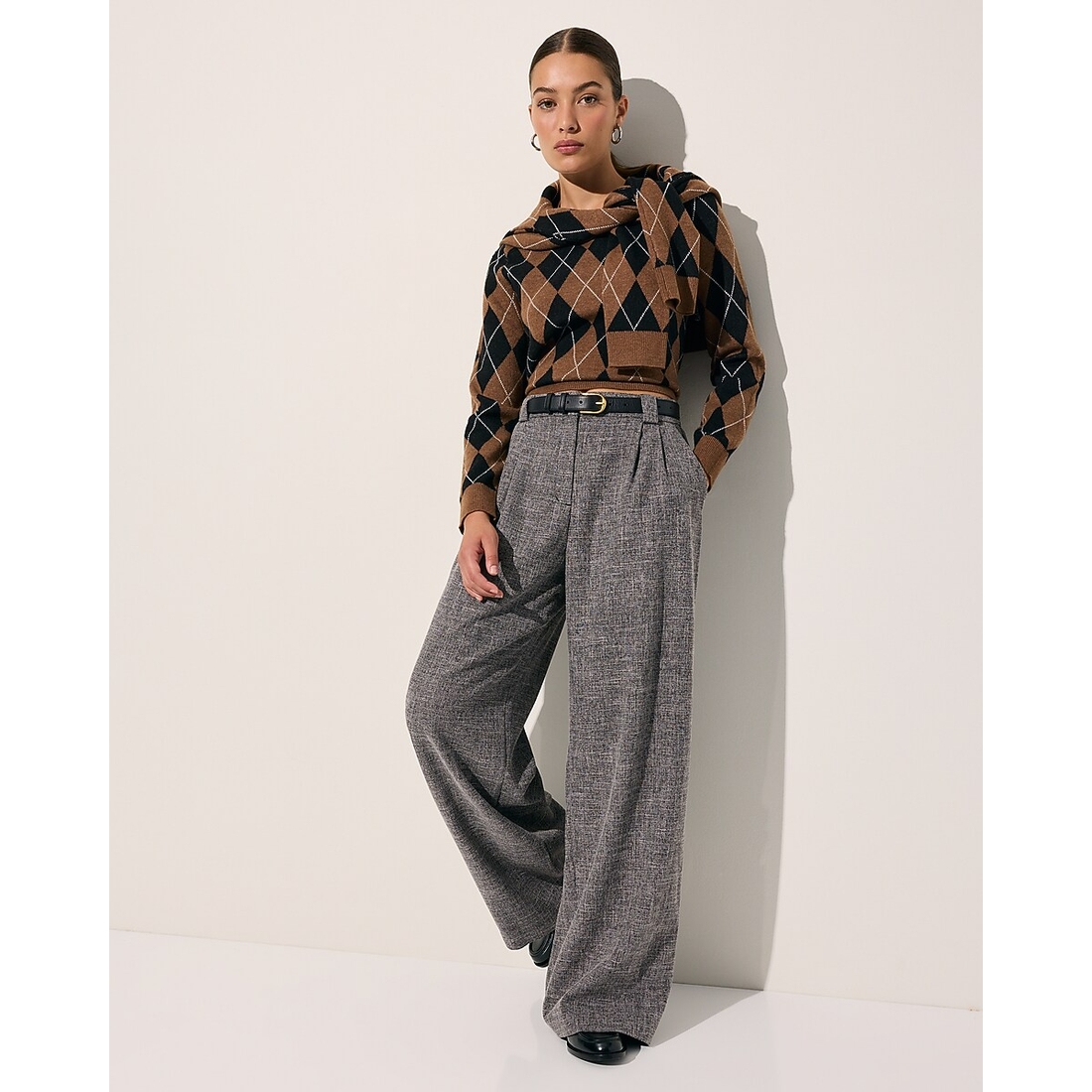 Express High Waisted Heathered Relaxed Trouser