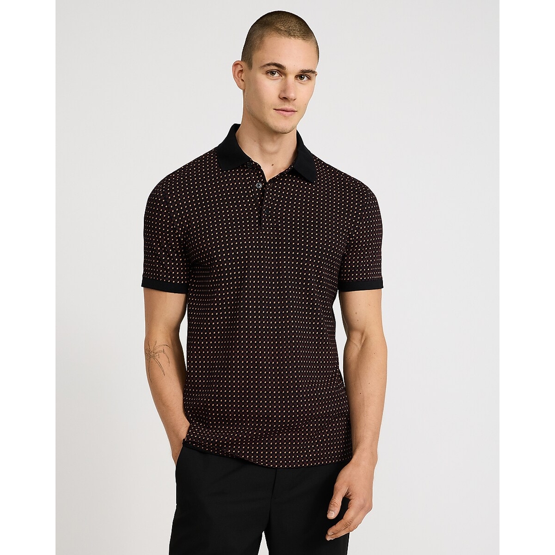 Express Mini Geo Print Luxe Pique Polo