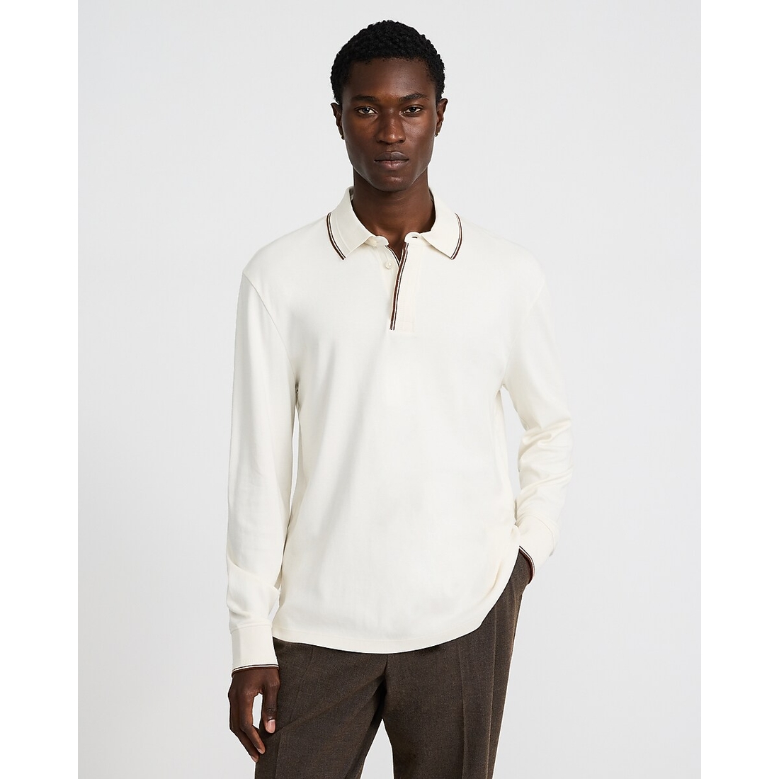 Express Cotton Tipped Long Sleeve Polo