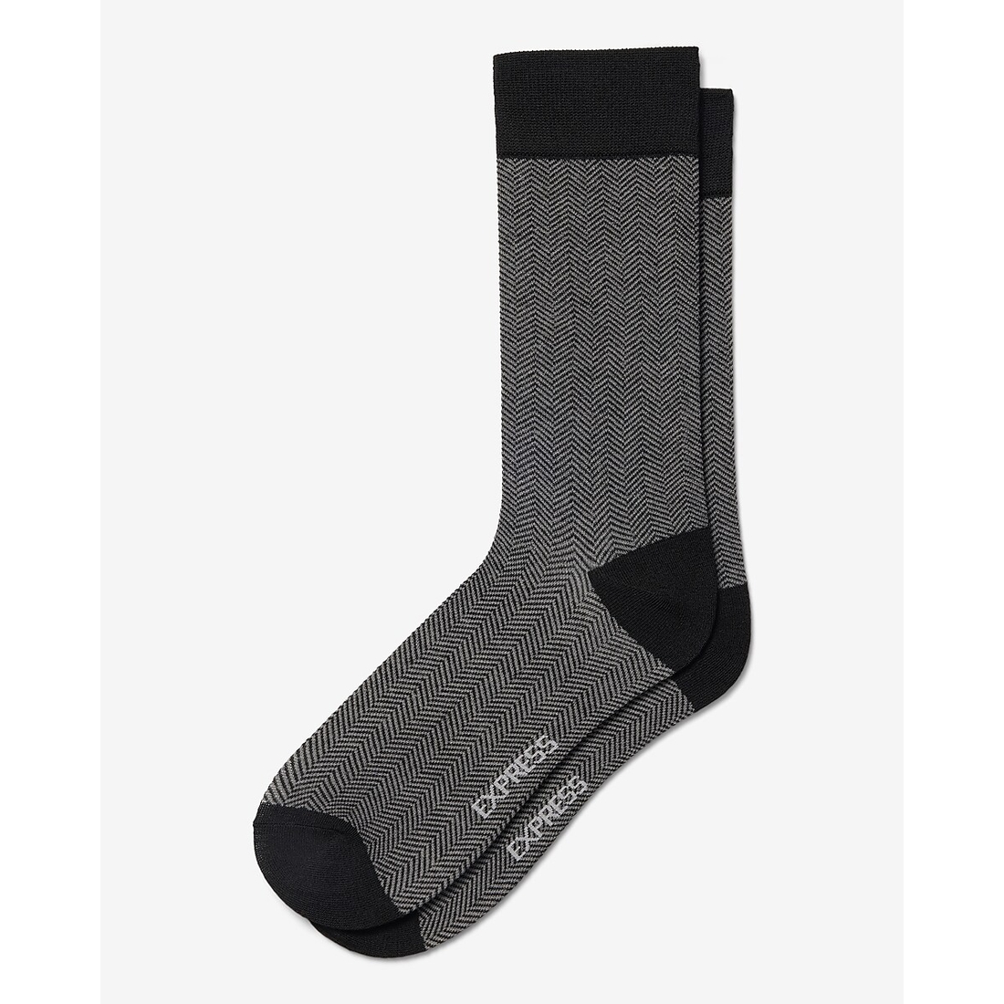 Express Black Herringbone Dress Socks