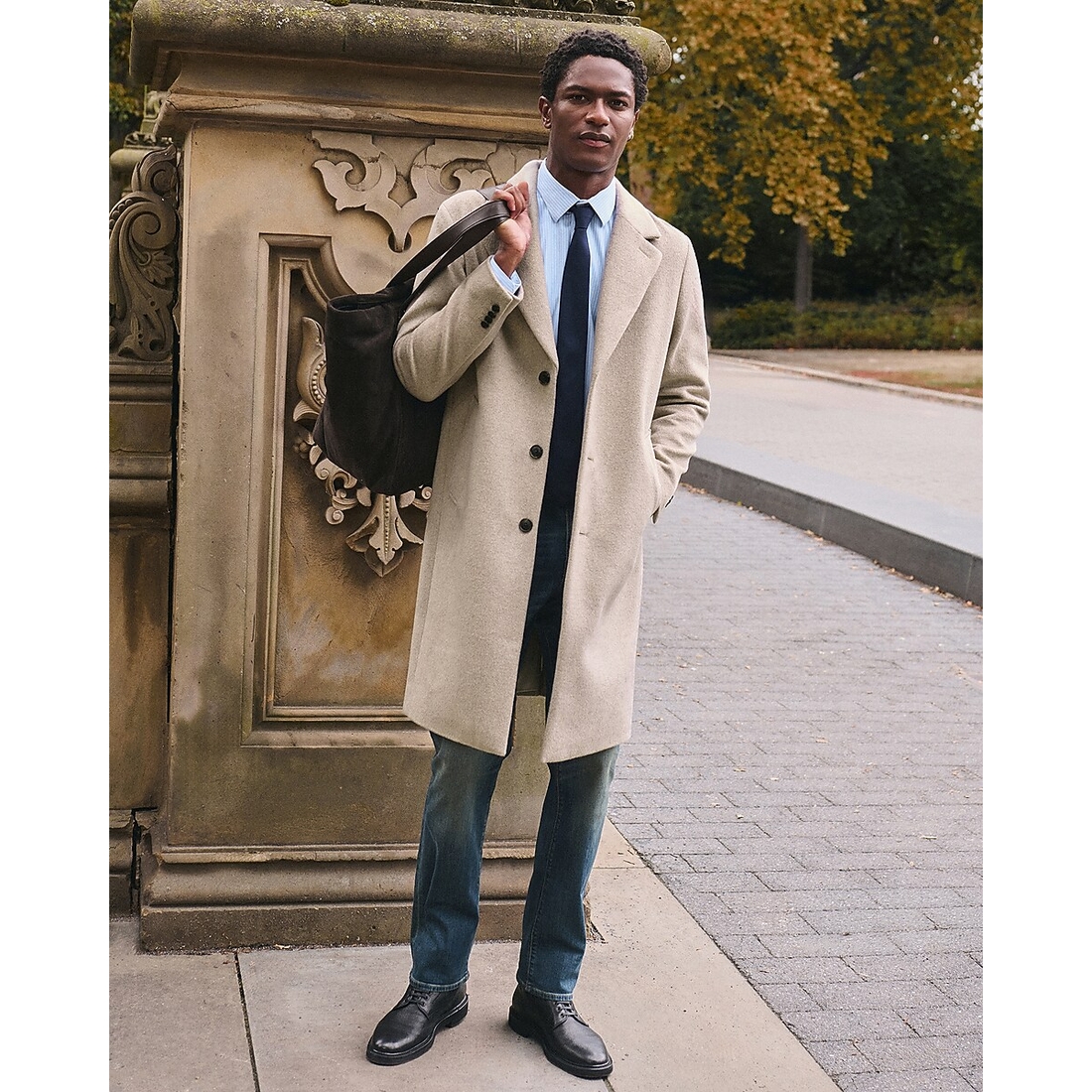 Express Oat Wool-Blend Water Resistant Topcoat