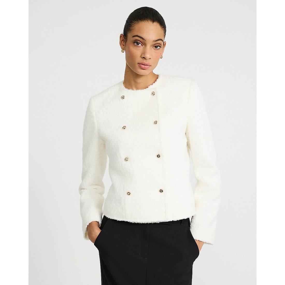 Express Faux Mohair Double Breasted Jacket