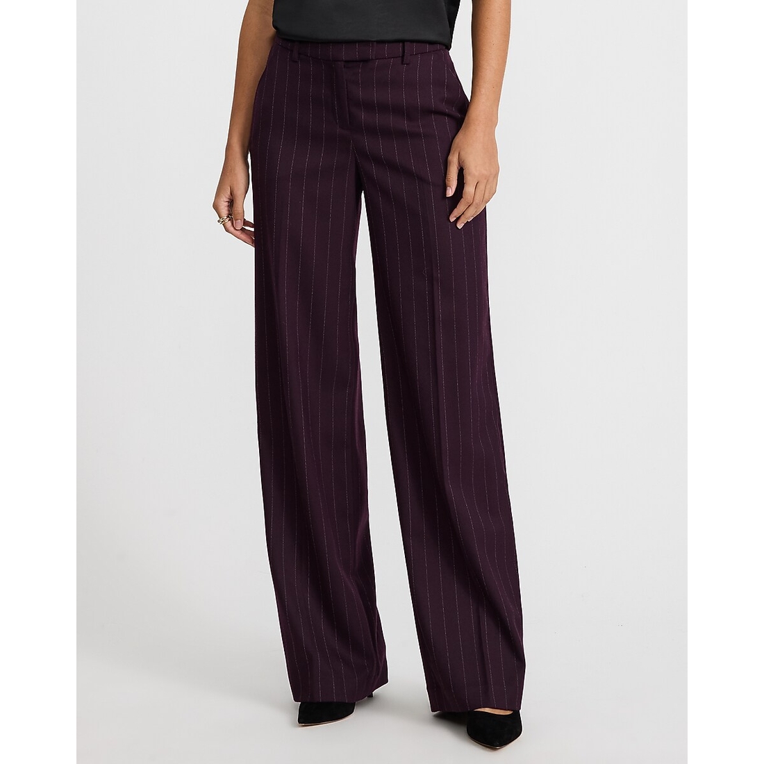 Express Editor Mid Rise Pinstripe Trouser