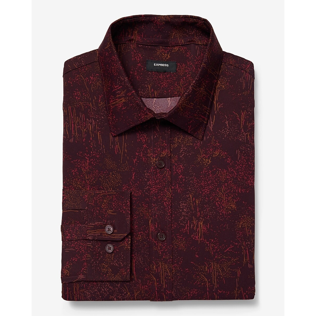 Express Slim Splatter Paint Wrinkle-Resistant Everyday Performance Dress Shirt