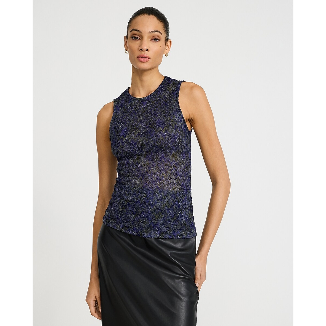 Express Chevron Jacquard Crew Neck Knit Tank