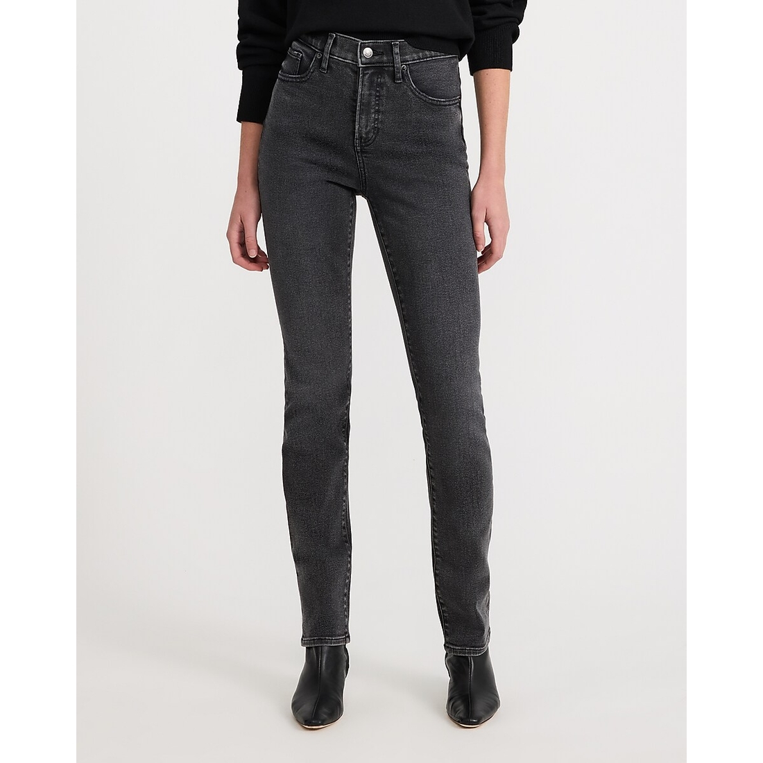 Express High Waisted '90s Slim Washed Black Jeans in Hyper Stretch