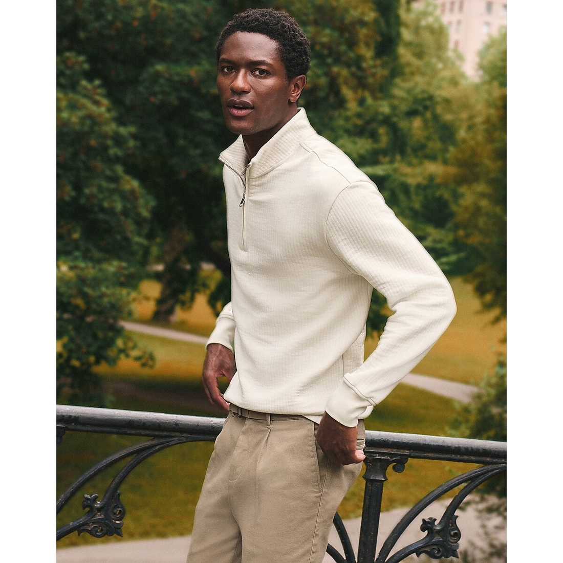 Express Ribbed Quarter Zip Sweatshirt