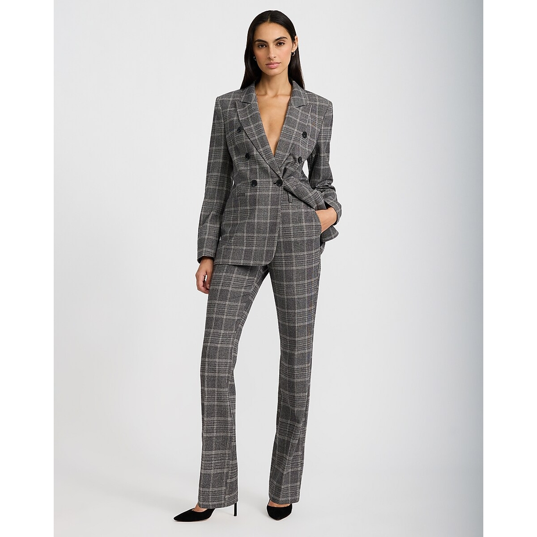 Express Editor Mid Rise Plaid Bootcut Pant
