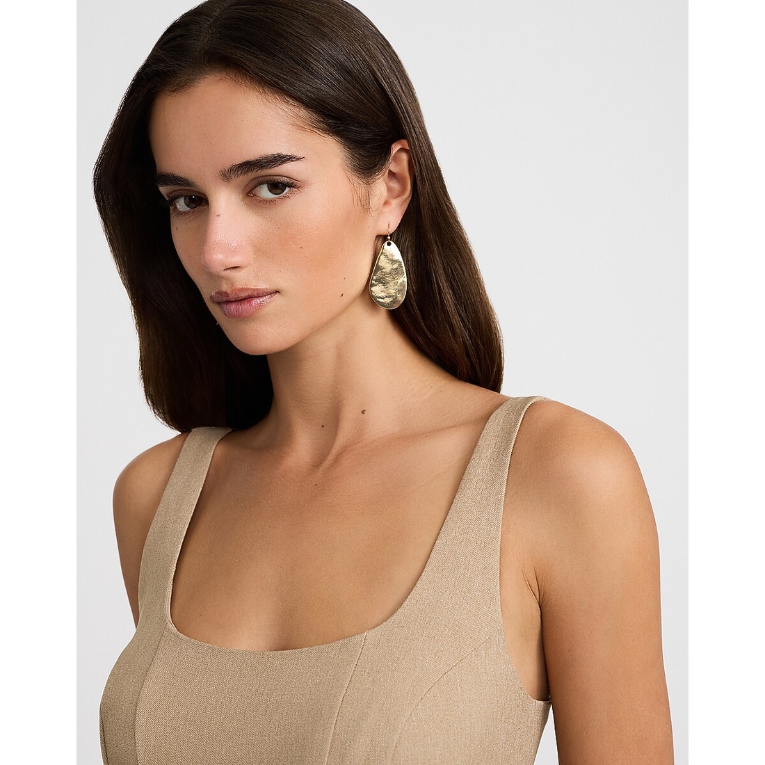 Express Gold Oval Drop Statement Earrings